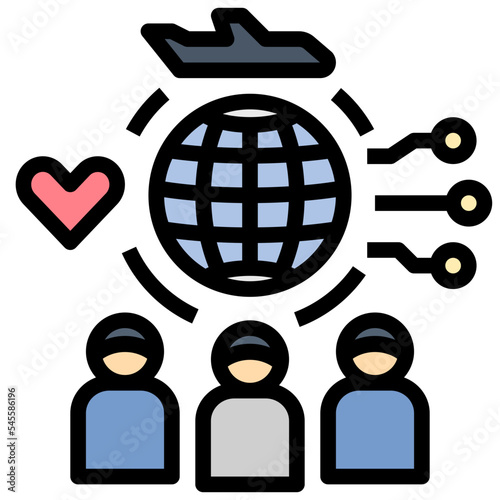 millennial filled outline style icon