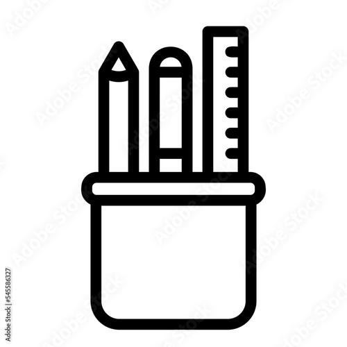 pencil holder line icon