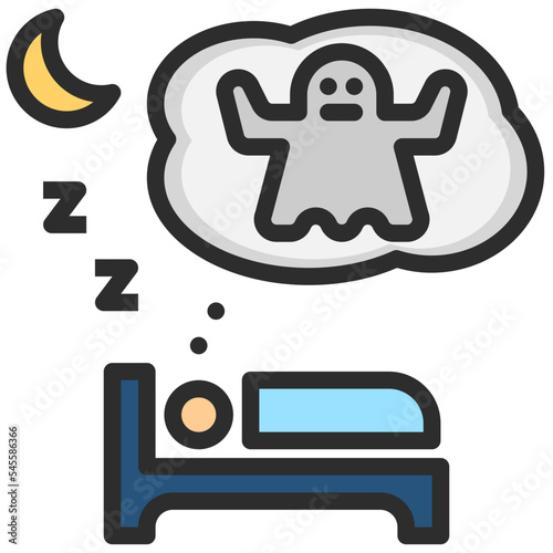 nightmare filled outline style icon