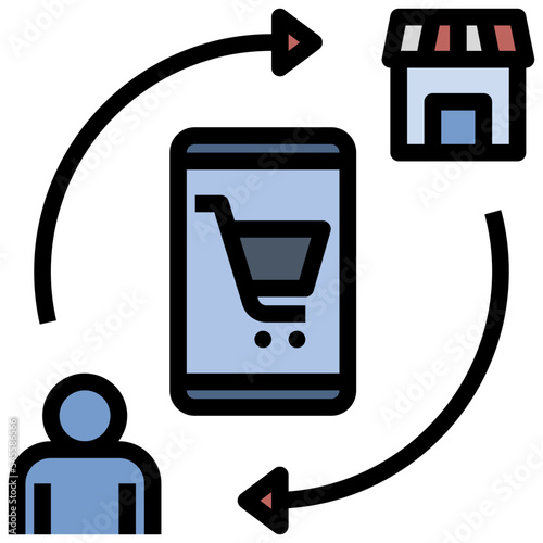 outsourcing filled outline style icon