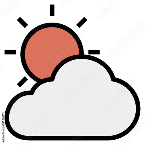 overcast filled outline style icon