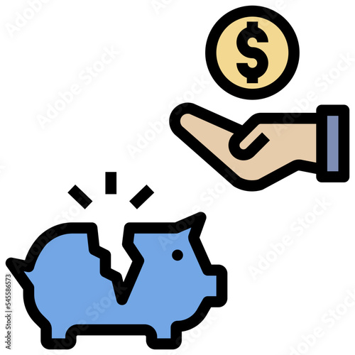 overdraft filled outline style icon