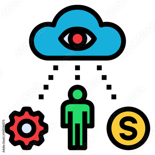 oversee filled outline style icon