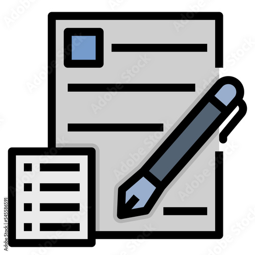 paperwork filled outline style icon