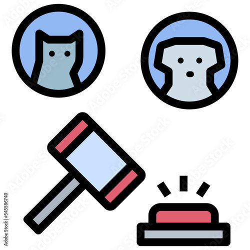 pet filled outline style icon