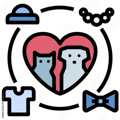 pet filled outline style icon