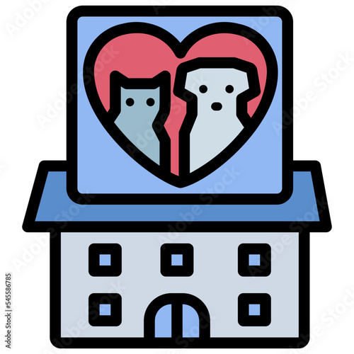 pet filled outline style icon
