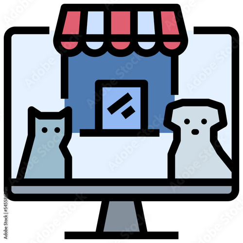 pet filled outline style icon