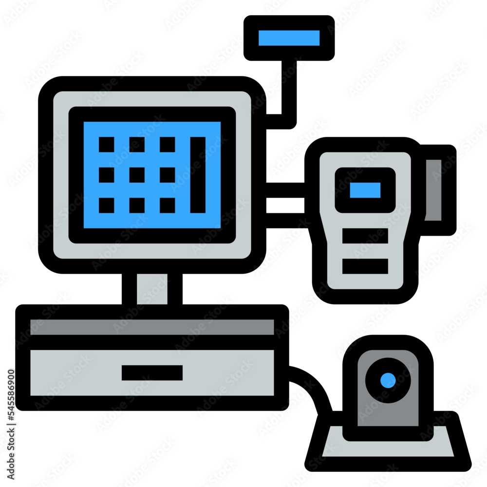 POS filled outline style icon POS filled outline style icon