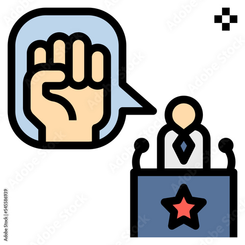 power filled outline style icon