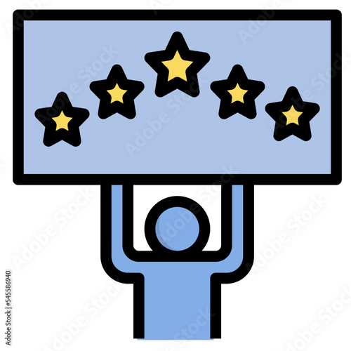 powerful filled outline style icon