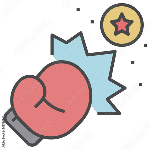 practice filled outline style icon