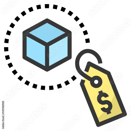 price filled outline style icon