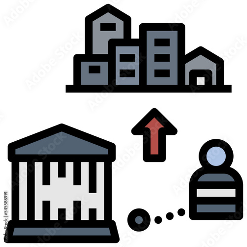 prison filled outline style icon