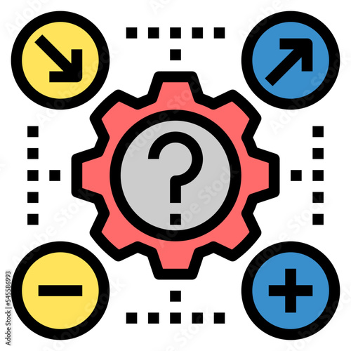 Εκτύπωση καμβά probability filled outline style icon