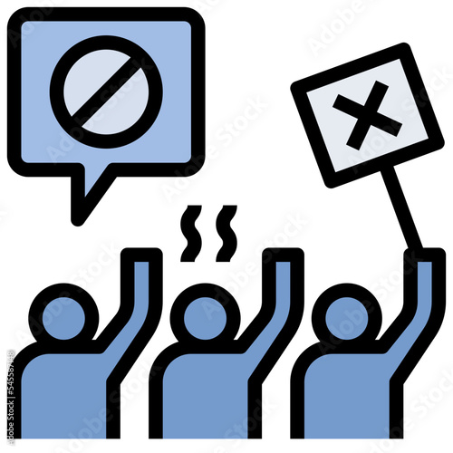 protest filled outline style icon