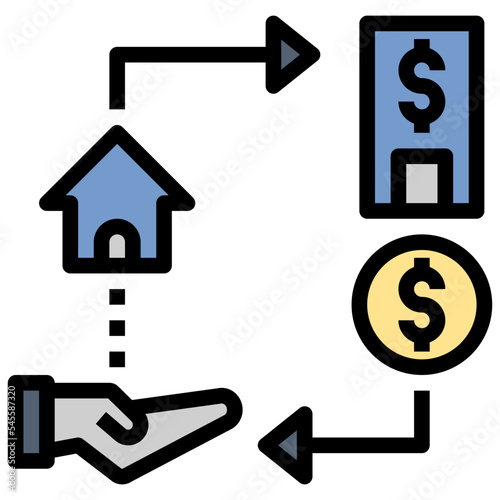 refinancing filled outline style icon