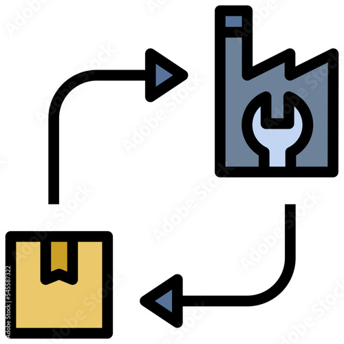 refurbish filled outline style icon