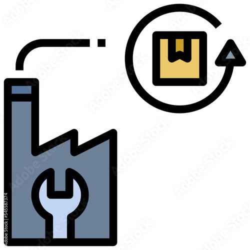remanufacturing filled outline style icon