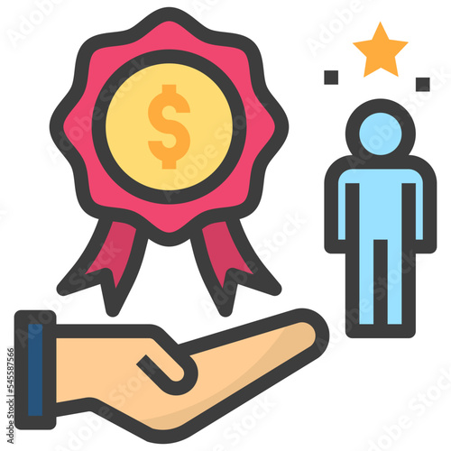 reward filled outline style icon