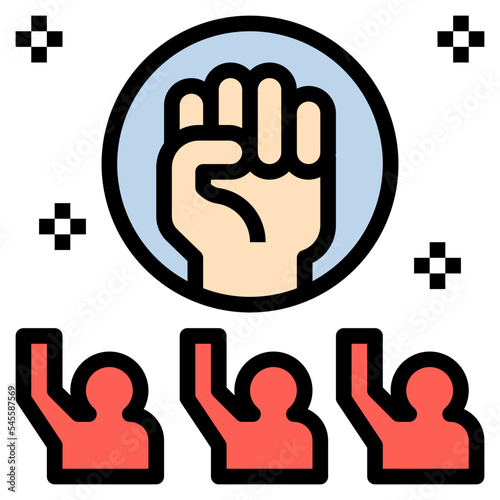 revolution filled outline style icon