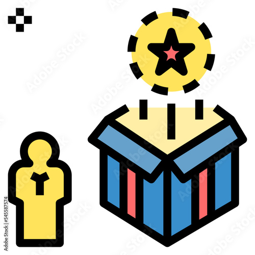 rewarding filled outline style icon