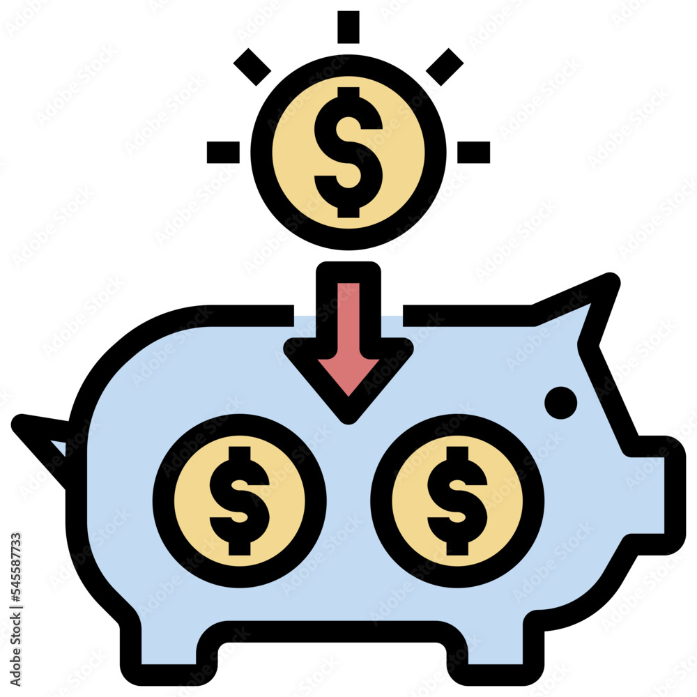 savings filled outline style icon savings filled outline style icon