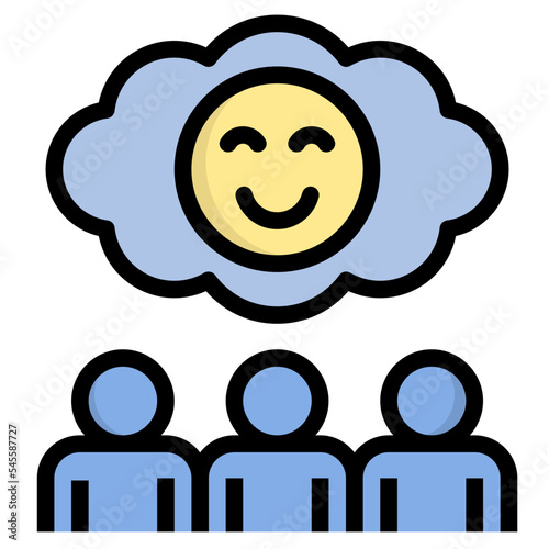 satisfaction filled outline style icon