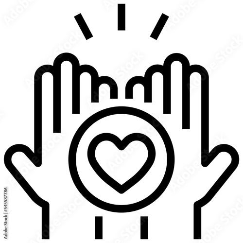 give love outline style icon