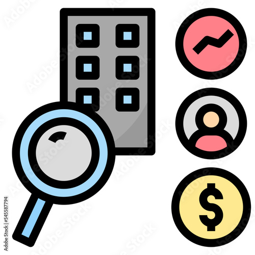 screening filled outline style icon