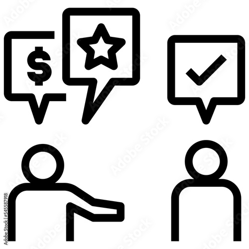 salesmanship outline style icon