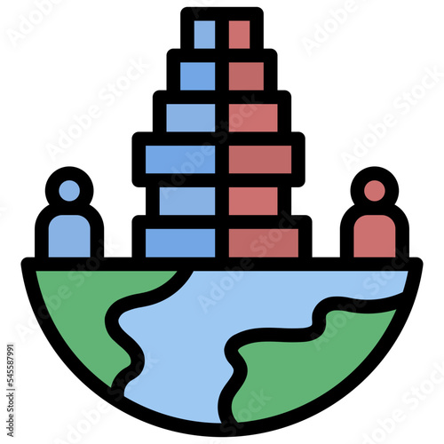 size filled outline style icon