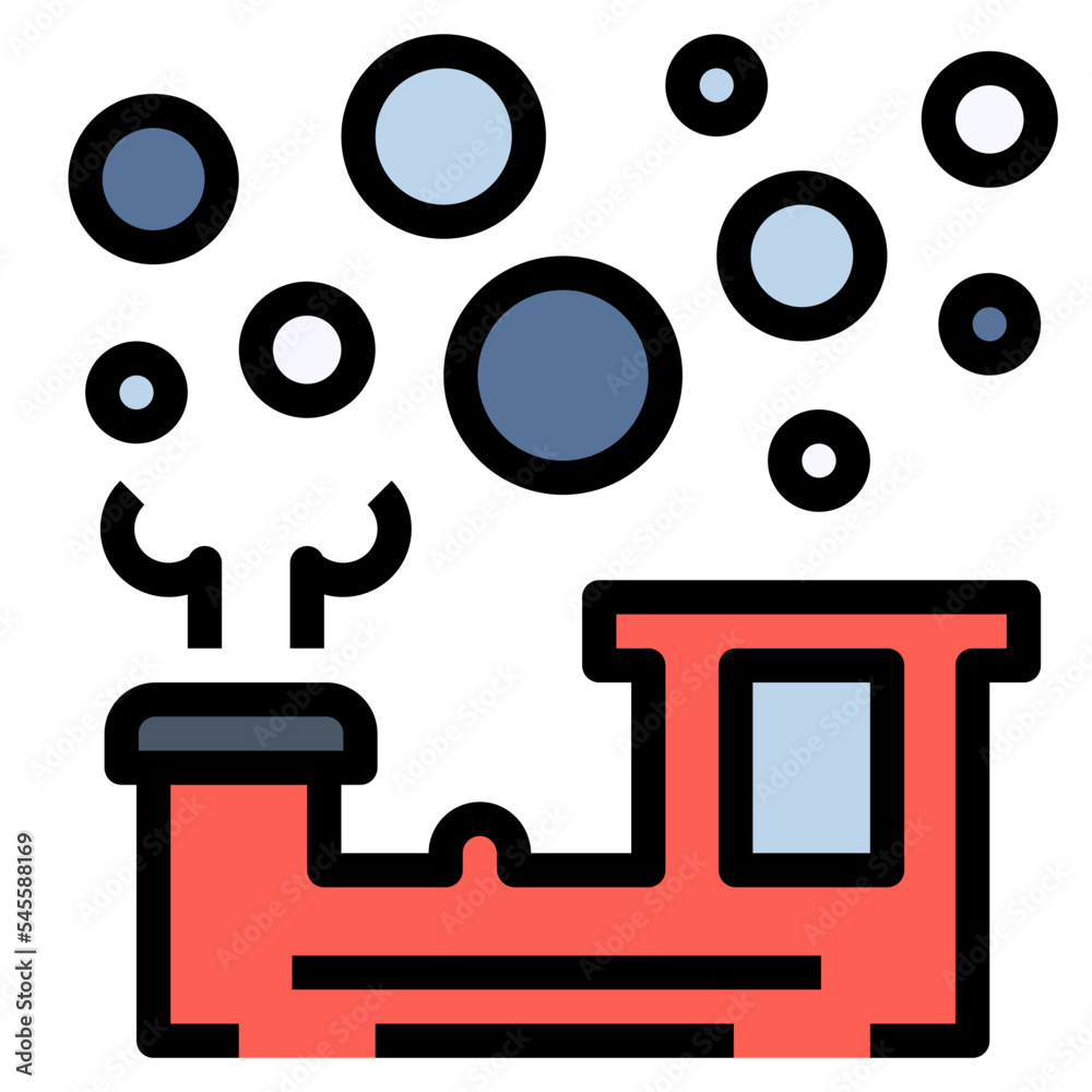 steam filled outline style icon