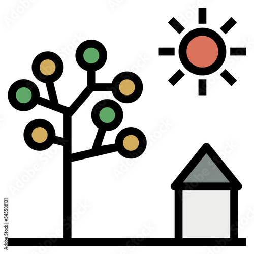spring filled outline style icon