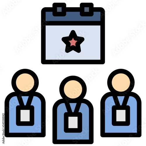 staff filled outline style icon