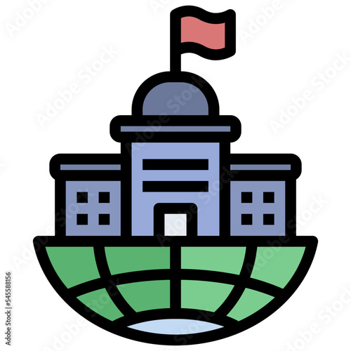 state filled outline style icon