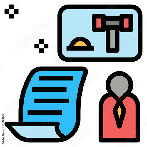 statutory filled outline style icon
