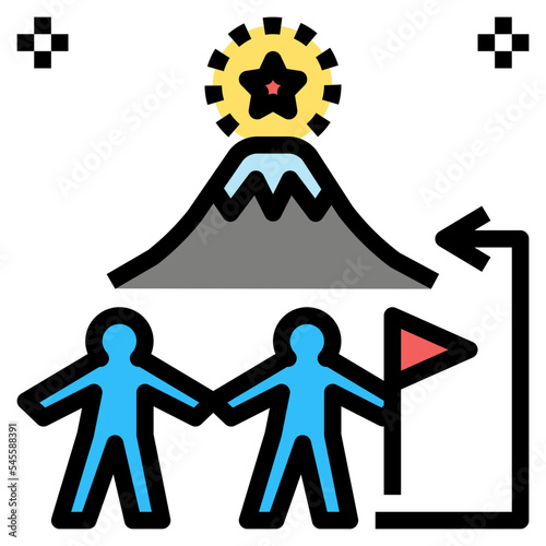 teamwork filled outline style icon