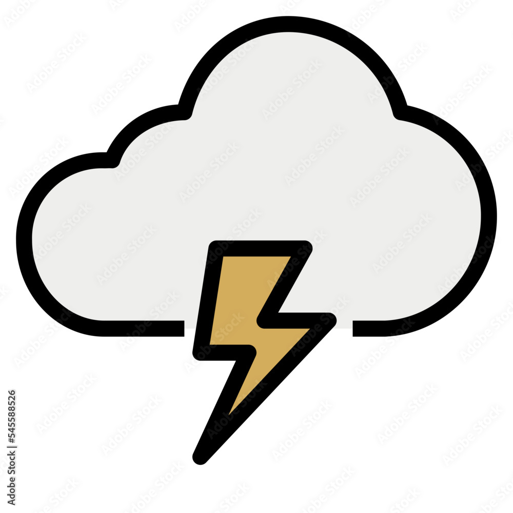 thunder filled outline style icon thunder filled outline style icon