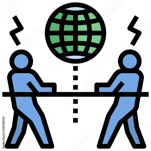 tension filled outline style icon