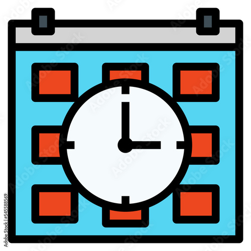 time filled outline style icon