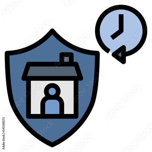 time filled outline style icon