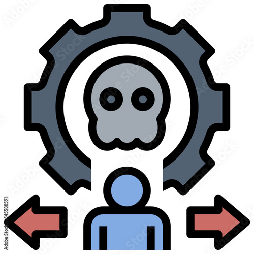 toxic filled outline style icon