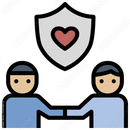 trust filled outline style icon