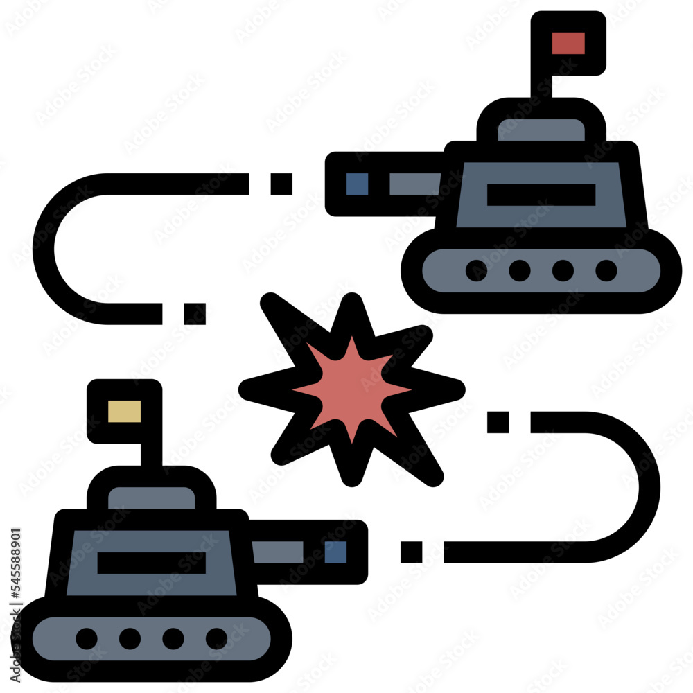 Obraz premium war filled outline style icon