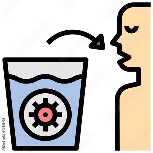 water filled outline style icon