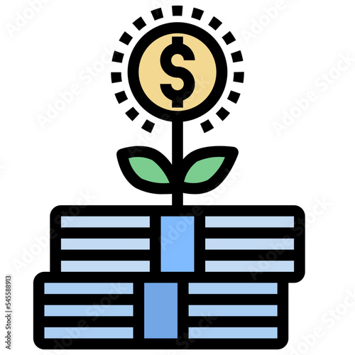 wealth filled outline style icon