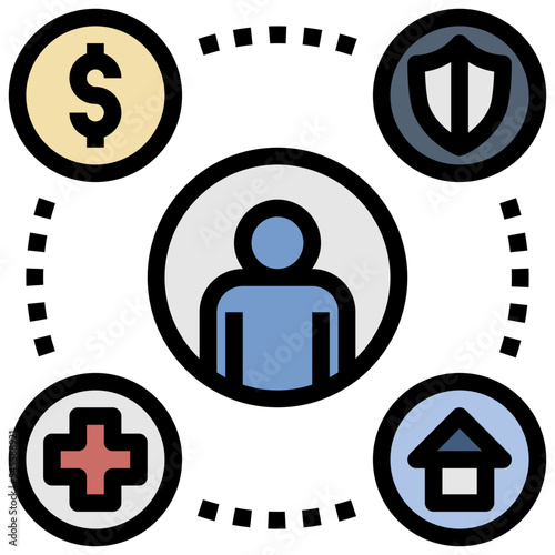 welfare filled outline style icon