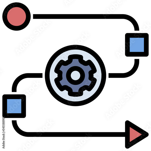 workflow filled outline style icon