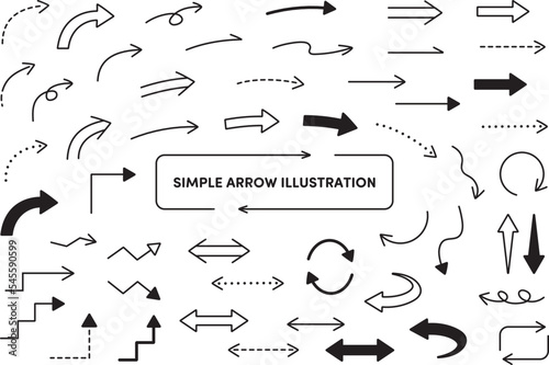 シンプルな矢印のイラストセット © あるぱかこ